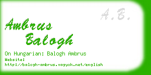 ambrus balogh business card